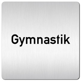 Türschilder24 XXL Door Sign 125 x 125 mm Gymnastics 1.5 mm Aluminium Solid Material 100% Made in Germany