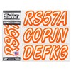 STIFFIE Whipline Solid White/Orange 3" Alpha-Numeric Registration Identification Numbers Stickers