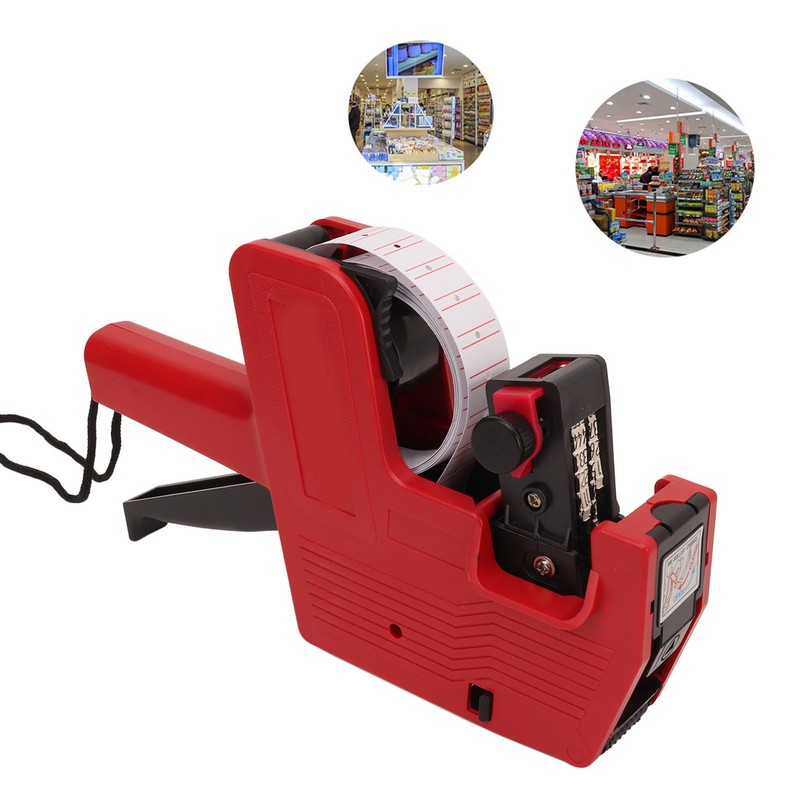 Price Label Gun Small Tag Sticker Maker Machine Red with