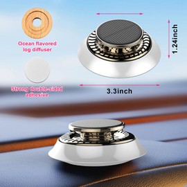 Suvnie Car Air Freshener, Solar Energy Auto Rotating Diffuser with Fragrance, Aromatherapy Air Purifier for Car and Home, Vehicle Interior Scents Decor Accessories for Men Women (White Ocean)