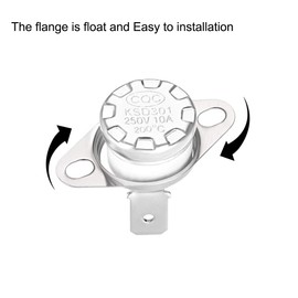 uxcell KSD301 Thermostat 200°C/392°F 10A Normally Closed N.C Adjust Snap Disc Temperature Switch for Microwaves,Oven,Coffee Maker 2pcs,Ceramic Material