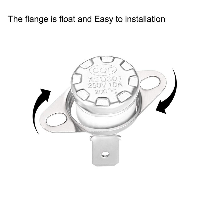 uxcell KSD301 Thermostat 200°C/392°F 10A Normally Closed N.C Adjust Snap