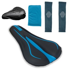 Suerico Bike Seat Cover Bicycle Saddle Cushion,Gel Padded Bike Seat Cover for Men Women,Bike Seat Cushion Fit for Stationary,Exercise,Road,Mountain Bike Blue