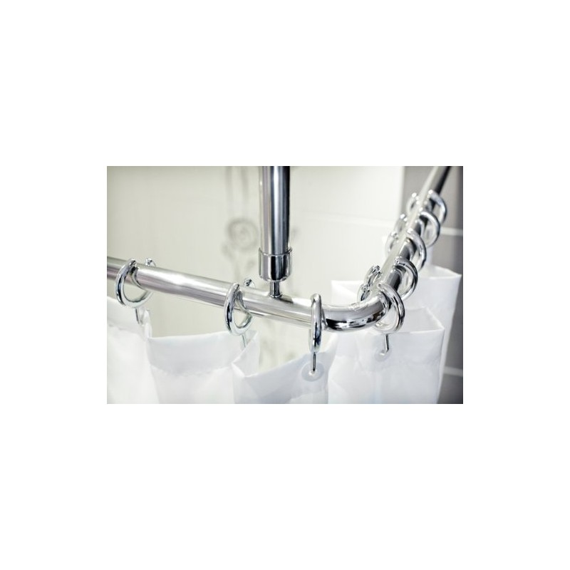 New Elegant Semi-Open Shower Curtain Hooks in Chrome - Set