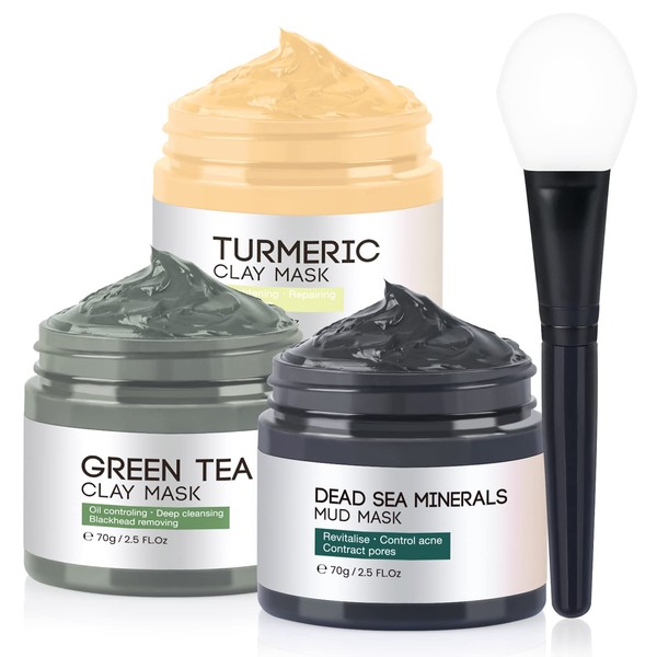 Gesichtsmaske, Kurkuma Tonerde Maske, Totes Meer Maske, Grüner Tee Gesichtsmaske,
