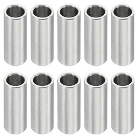 PATIKIL M6 Stainless Steel Spacers Set of 10 Metal Spacers Stainless Steel 6.1mm ID x 8mm OD x 20mm Long Stainless Steel Spacers Screw Standoffs for 1/4" M6 Screw Bolts