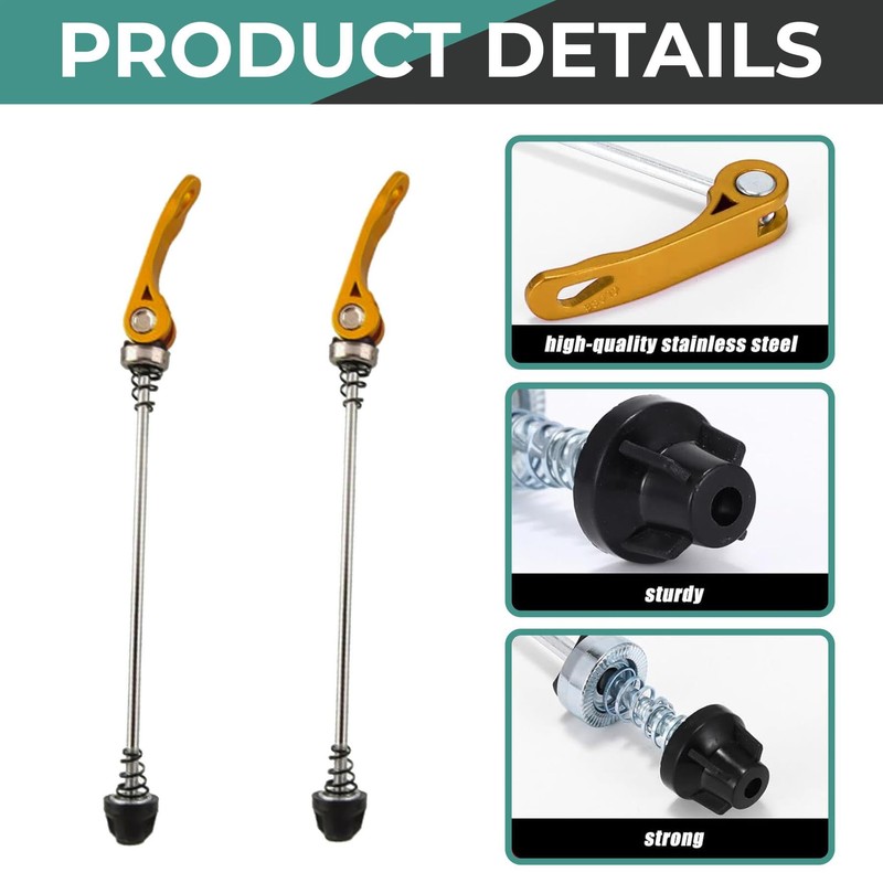 Laxzo ® 1 Pair Bike Quick Release Skewer Front Rear