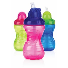 Nuby Flip It Beaker 300 ml with Dripless Straw 12 Months + Assorted Colours