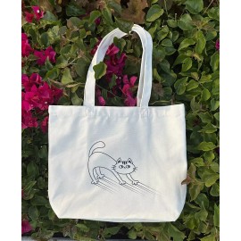 Unbranded Two Sided Black and White Cat Tote Bag