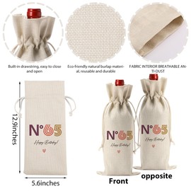 FBCCZEY Happy 65th Birthday Party Decorations for Women Men, Cool 65th Birthday Gifts for Women Men Wine Bag, Unique 65 Year Old Birthday Gifts for Women Wine Bags, N 65 Wine Bottle Bag