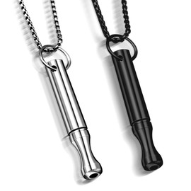 Breathing Necklace, Anxiety Necklace Breathing Mindful, Meditation, Anxiety Gift for Women Men((Schwarz+Silver)