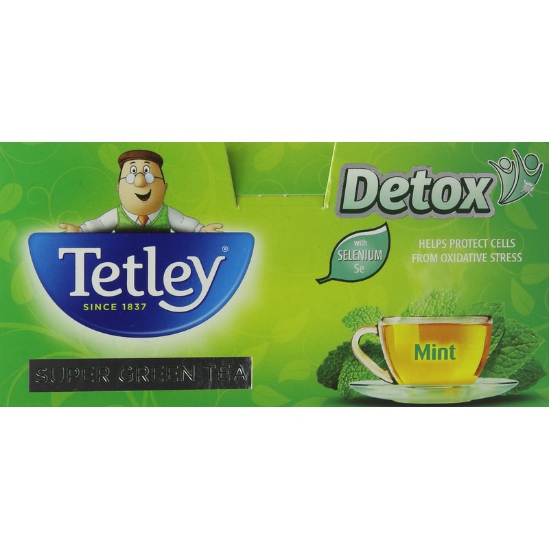 Tetley Tea Detox Super Green Mint Tea Bag, 40 g