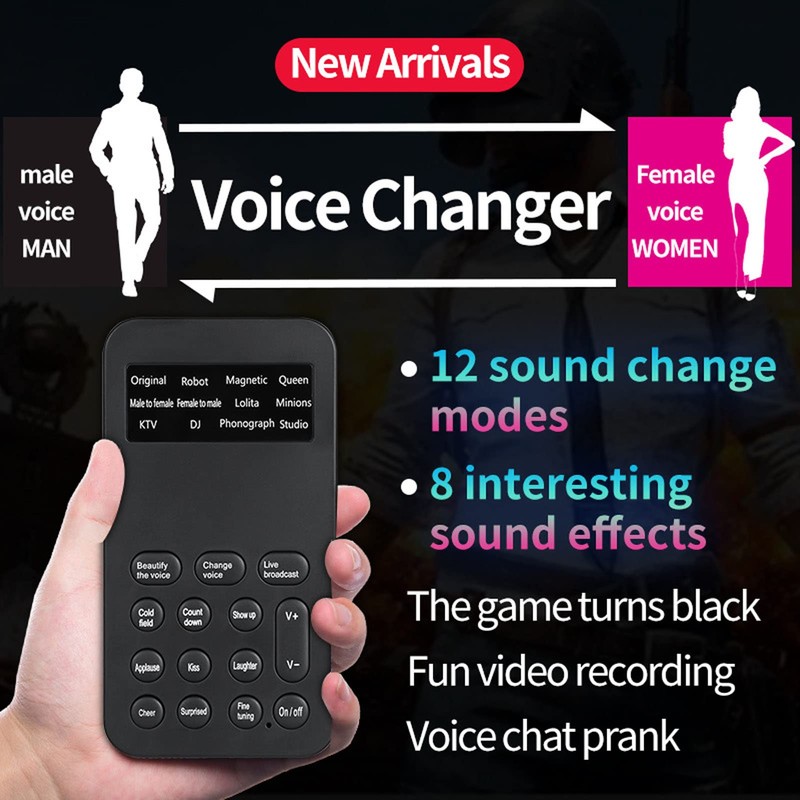 Handheld Voice Changer, Portable Voice Disguiser with 7 Voice Changes,