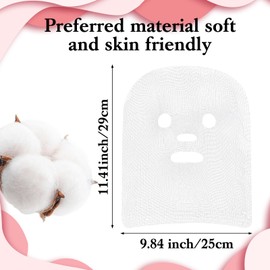 Kifmurase 100 Pieces Pre-Cut Gauze Face Masks, Cotton Face Gauze for High Frequency Gauze Pad Soft Facial Gauze Face Pads for Women Beauty Salon SPA Skin Care DIY Mesh Face Care (White)