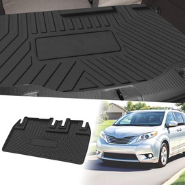 ACROPIX Flat Face Cargo Liner Rear Trunk Mat Trunk Cargo Luggage Boot Tray Mat Stripes and Triangles Pattern for Toyota Sienna 2011-2019 Anti-Slip