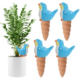 Kalolary 4Pcs Plant Watering Globes, Bird Shape Self Watering Spikes Terracotta Drip Water Stakes Irrigation Watering Bulbs for Pot, Indoor, Outdoor, Vacation ﻿