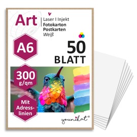 Versatile Blank Postcards for DIY I DIN A6 I Set of 50 Blank DIY Greeting Cards White I for Writing on Painting Design I dv340