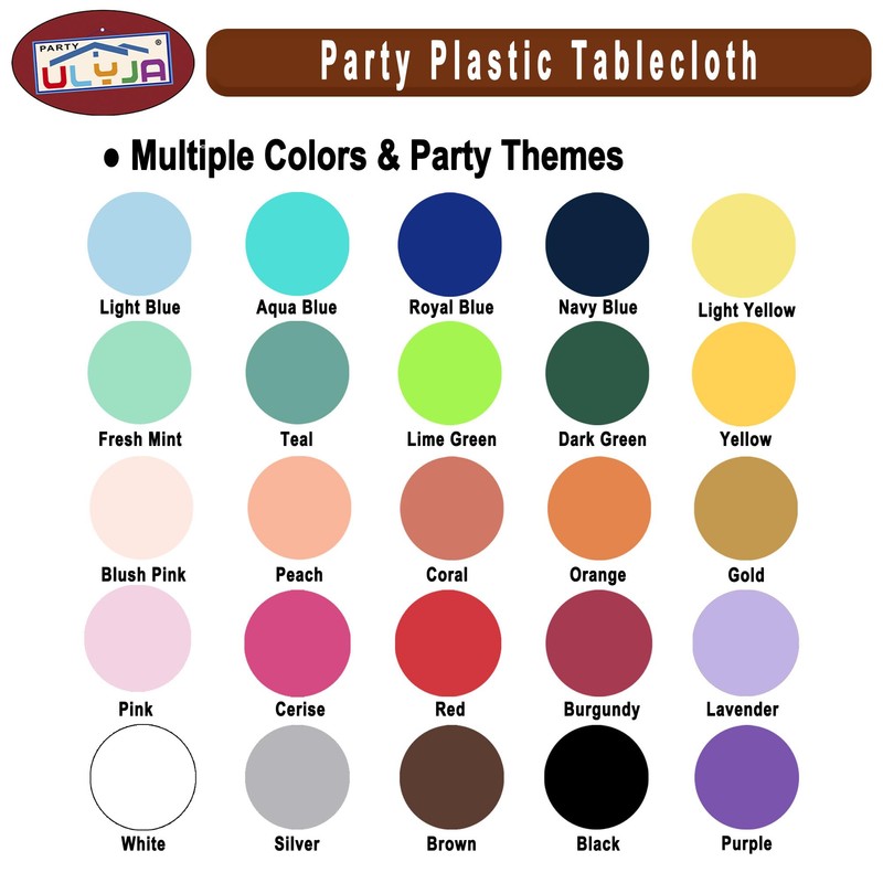 PARTY ULYJA Brown Tablecloths Plastic 3 Pack Premium 84 Inches