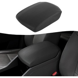 KBH Car Center Console Lid Cover Replacement for Honda Pilot 2009-2015, Vinyl Leather, Armrest Replace Covering, Anti-Scratch, Black (Leather Part Only)