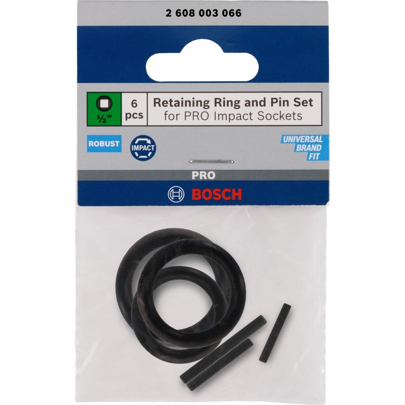 Bosch Set of 6 with Retaining Ring and Pin for