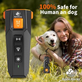 BarkAway Ultrasonic Dog Bark Deterrent for Small, Medium, Large Breeds - Dog Bark Deterrent Devices with 4 Working Modes, LED Flashlight – 2 in 1 Pet Training Device with Wide Range, Humane Technology