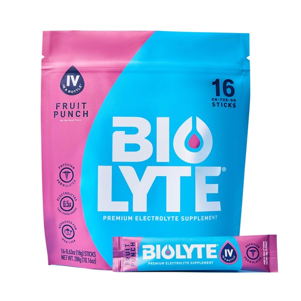 BIOLYTE IV Electrolyte Powder Packets, IV Liquid Drink Mix for