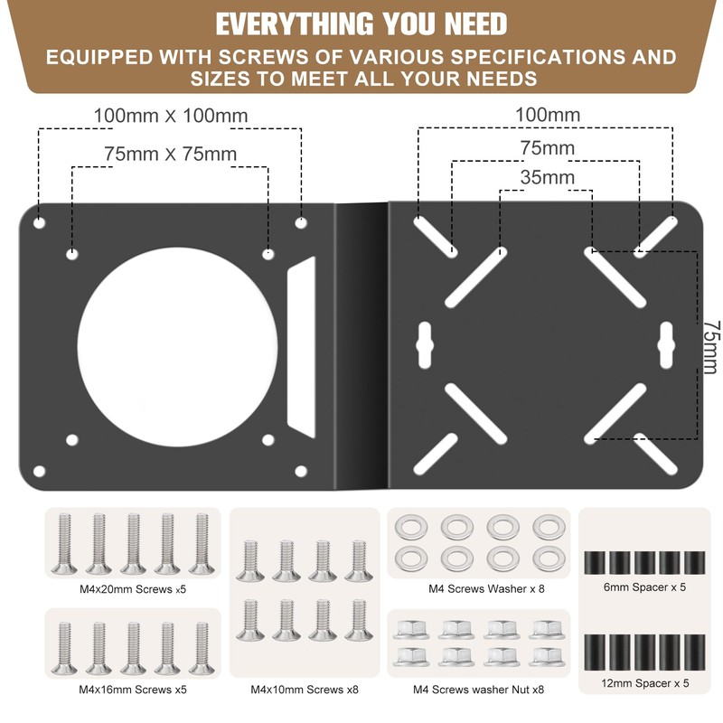 VESA Mount Adapter Plate for Intel NUC & Mac mini