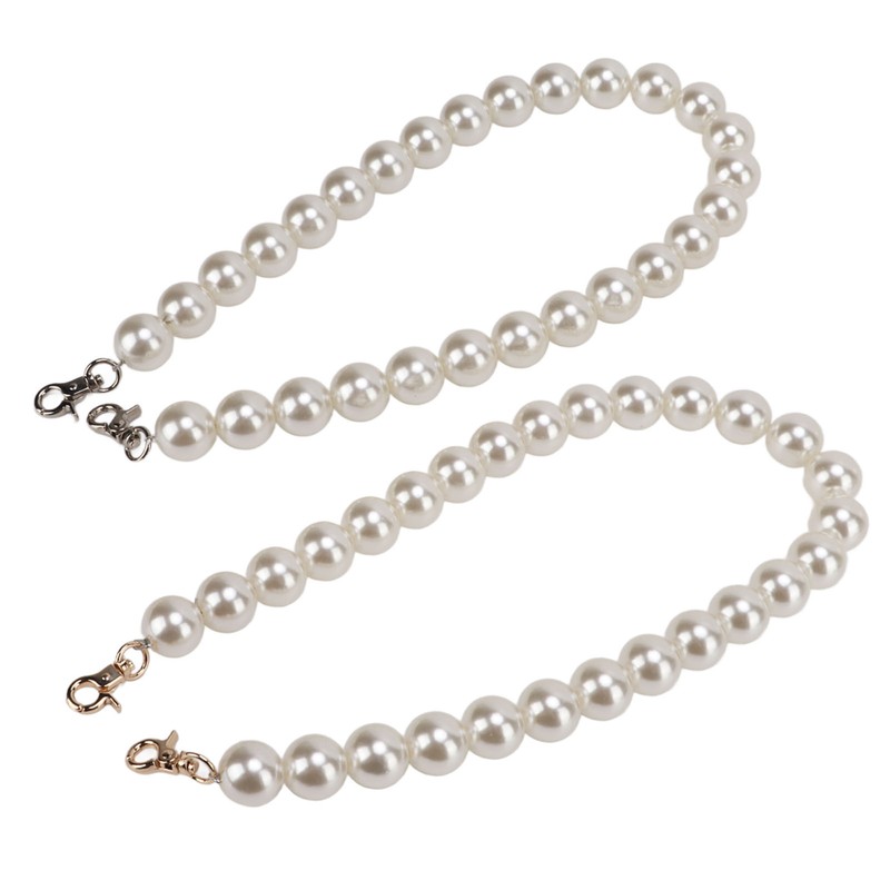 2Pcs Pearl Bead Bag Chain 60cm Workmanship Easily Install Detachable