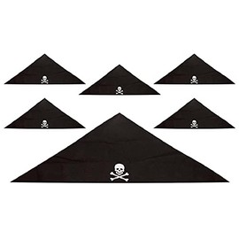 HENBRANDT 5 x Black Pirate Skull and Crossbones Bandana (Child)