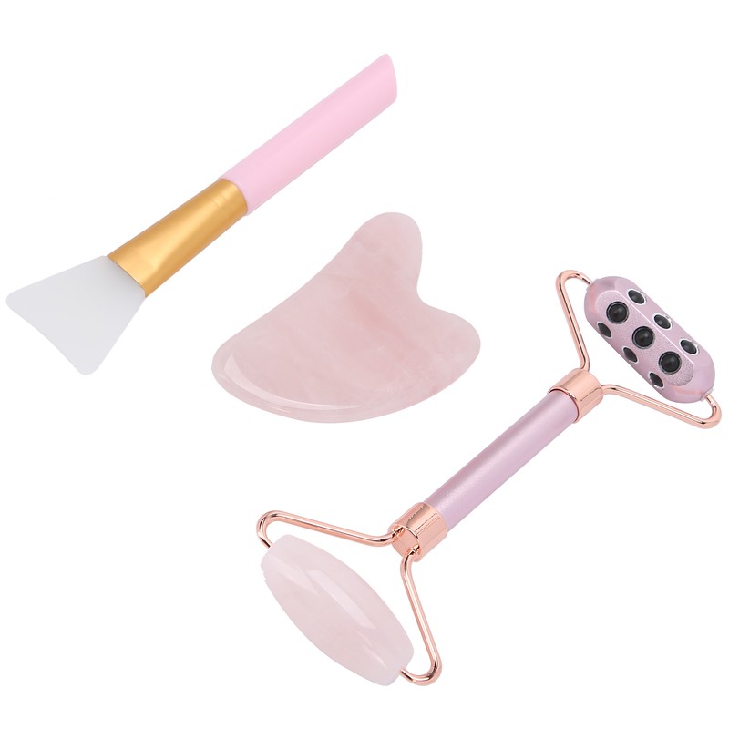 Face Roller Massager Gua Sha Board Mask Brush Set Beauty