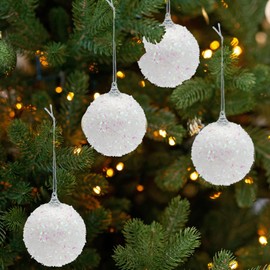 12 Pcs Christmas Ball Ornaments 3.2" Shatterproof Christmas Tree Decoration Sparkly Christmas Hanging Balls