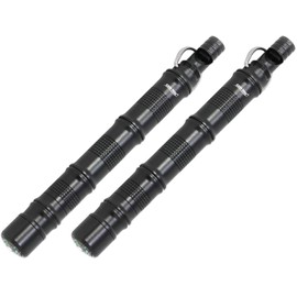 com-four® 2 x Tactical Pen - Outdoor Survival Tool with Multifunction - Tactical Tool in Black with Flint, Cotton Wool, Whistle, Compass and Scalpel - 13.8 cm (Pack of 02)