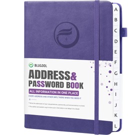 Address Book with Alphabetical Tabs, Hardcover Password Book, Small Address Organizer Keep Track of Phone Numbers, Special Days, Birthdays, Anniversaries and Notes(4.8″x 5.8″, Purple)