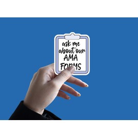 3PCs Ask Me About Our AMA Forms Healthcare Sticker, Water Assistant Nurse Stickers, Vinyl Funny Decals for Water Bottles Laptops Phone Cases, Nursing Sticker for Women, Bookish Stickers for Medical
