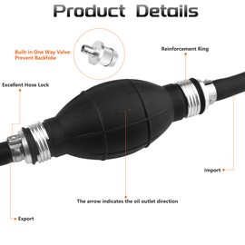 WMYCONGCONG Gas Siphon Pump Siphon Hand Pump Hand Pumping Pipe Manual Oil Pump Fuel Liquid Transfer Pump for Auto Diesel Water Tank, 1.9M Length