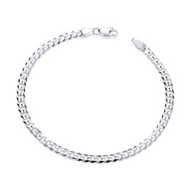 Old English Jewellers Men's Sterling Silver 8.5" Curb Bracelet - 4mm - Solid 925