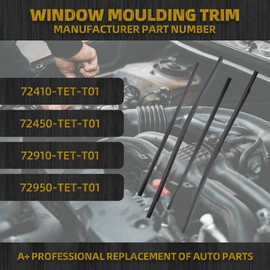 Dasbecan Window Weatherstrip Compatible with Honda Civic Hatchback Type R 2016-2019 Replaces# 72410-TEA-T01 72950-TEA-T01 72910-TEA-T01 (4PCS), Molding Trim Weather Strip Seal Belt