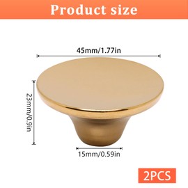 GDFYMI 2 Pack Universal Pot Lid Top Replacement Knob, Metal Pot Lid Handle with Screw Kits, Gold