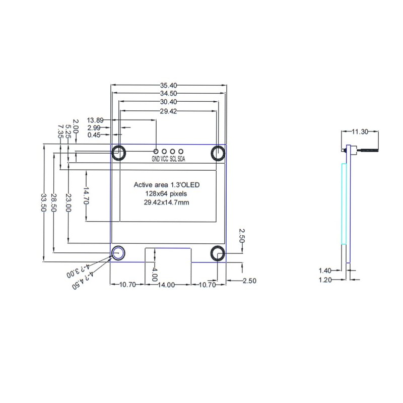 Haldzemo 1.3 inch OLED Display Module I2C IIC 128x64 LCD