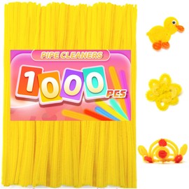 Praisebank 1000pcs Yellow Pipe Cleaners, Pipe Cleaners, Pipe Cleaners for Crafts.