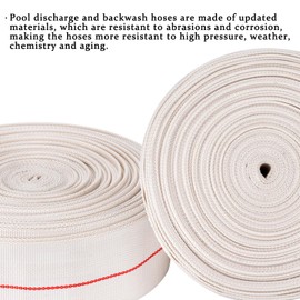 Eastrans 1.5IN x 100FT Pool Backwash Hose,Heavy Duty Flat Discharge Hose,Drain Hoses for Swimming Pool,Pool Filter Hose with 2 Clamps,Weather and Burst Resistant