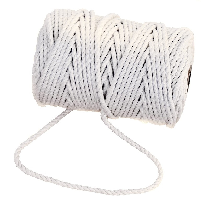 GRÜNTEK Cotton Cord 5 mm, 60 Metres, Binding Yarn, Cord,
