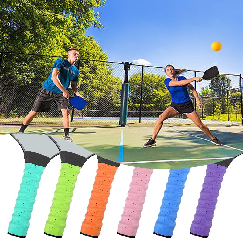 6Pcs Pickleball Paddle Grip Tape, Pickleball Anti-Slip Perforated Super Absorbent