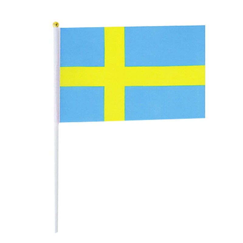 Sweden Flag Swedish Small Stick Mini Hand Held Flags Decorations