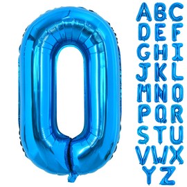 TONIFUL 40 Inch Large Blue Letter O Balloons Giant Alphabet Letter Balloons,Foil Mylar Big Balloons for Birthday Party Anniversary New Year Graduation Supplies Decorations
