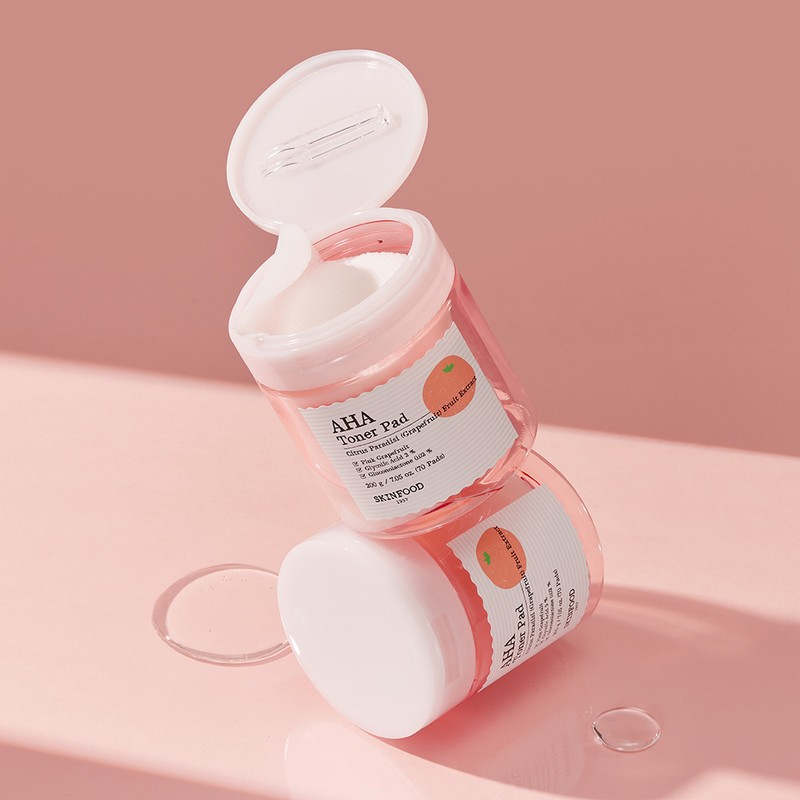 skin food [Skinfood] Pink Grapefruit Aha Smooth Skin Toner Pads