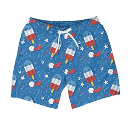 Tipsy Elves Retro Patriotic Pops Stretch Swim Trunks Size Medium