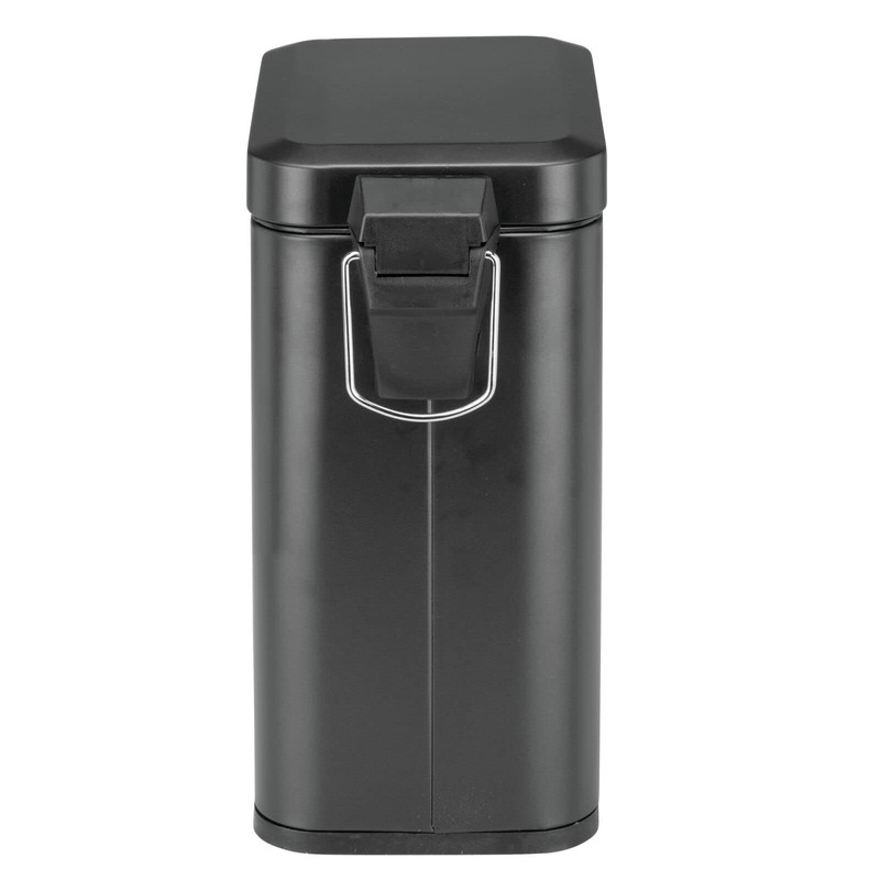 mDesign Small Modern 1.3 Gallon Rectangle Metal Lidded Step Trash