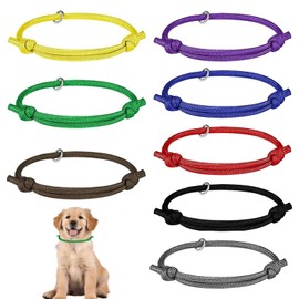 Puppy ID Collars & Adjustable Whelping Collars for Newborn Pets 8 Pcs Soft Polyester Kitten Puppy Bands with Secure Buckle,Multi Coloured Newborn Puppy Kitten Identification Bands for Dog Cat Pet