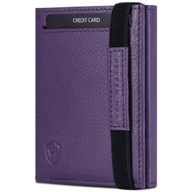 VON HEESEN slim wallet, Violet, With mini coin compartment